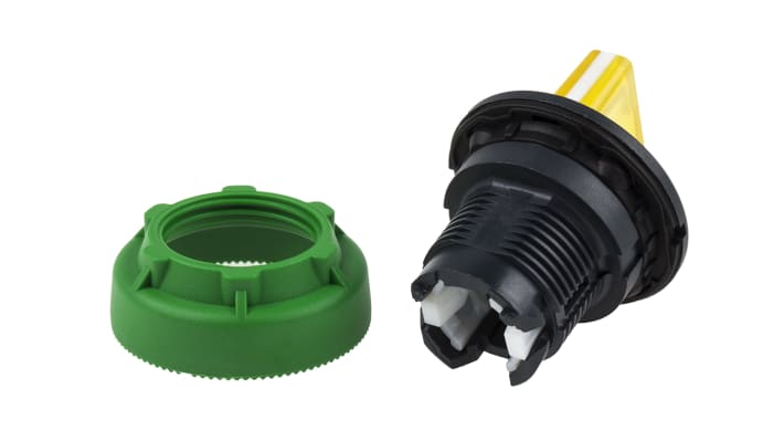 Selettore illuminato a 3 posizioni Schneider Electric, montaggio a filo, diametro foro 30mm, colore giallo, protezione IP66/IP67/IP69K.