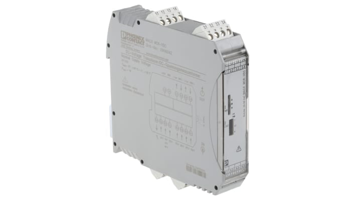 Phoenix Contact, condizionatore di segnale MACX MCR, ingresso -550 a +550 V cc, montaggio su guida DIN, dimensioni 113 x 22,5 x 114 mm.