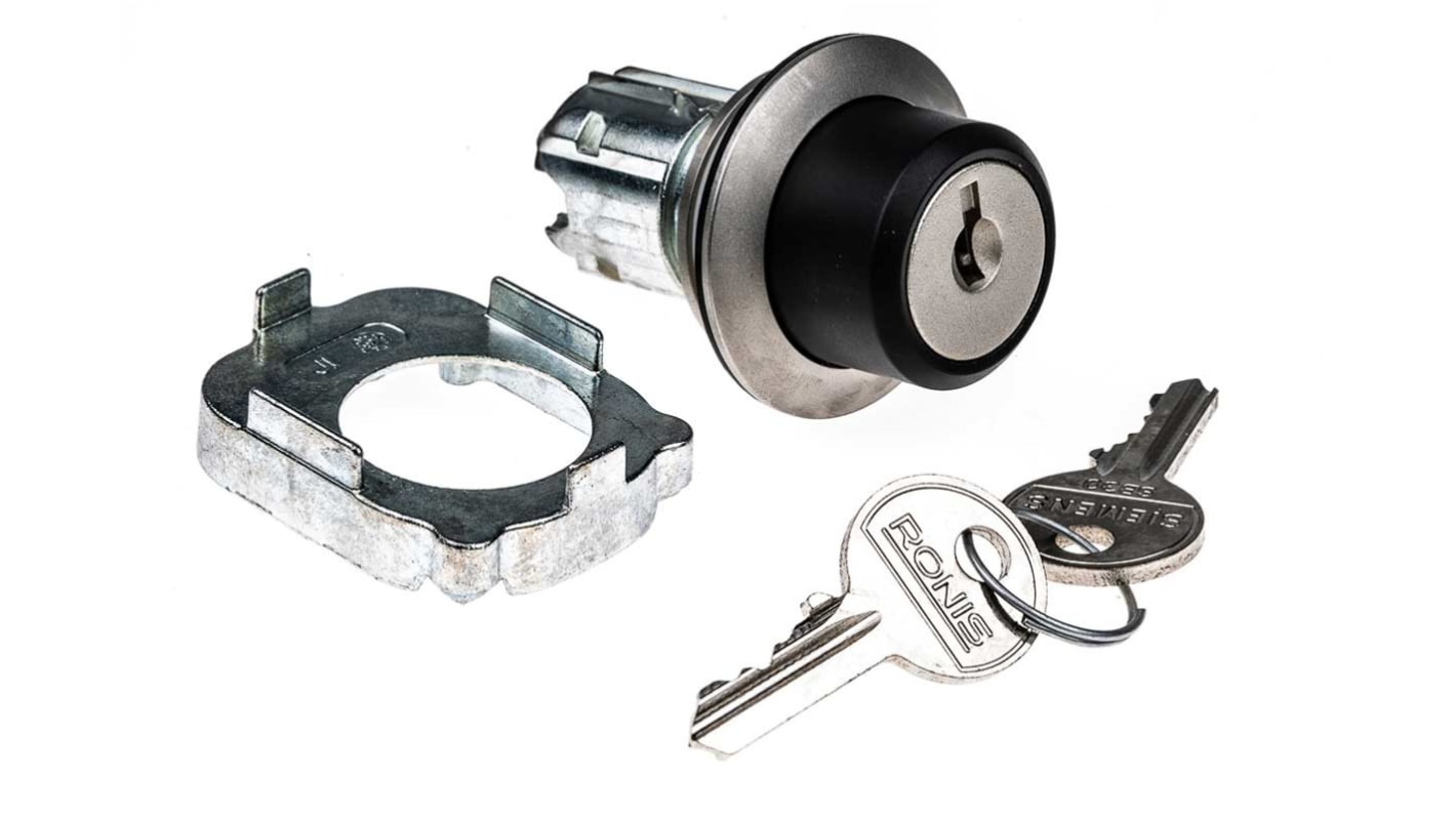 Testa selettore Siemens SIRIUS ACT, 3 posizioni, interruttore a chiave Ronis, diametro foro 30 mm, protezione IP66.