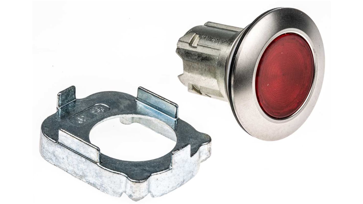 Spia rotonda Siemens SIRIUS ACT rossa, montaggio a filo, diametro foro 30mm, grado di protezione IP66/IP67/IP69K.