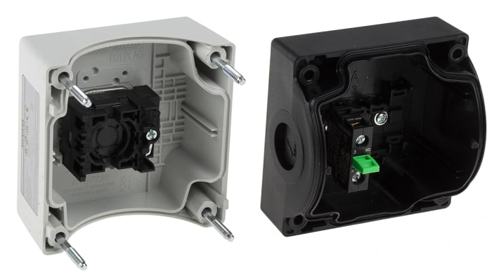 Pulsante di controllo Siemens 3SU1801-0AB00-2AB1, IP66/IP67/IP69, corrente 10A, diametro foro 22mm, colore verde, dimensioni 85x71x85mm.