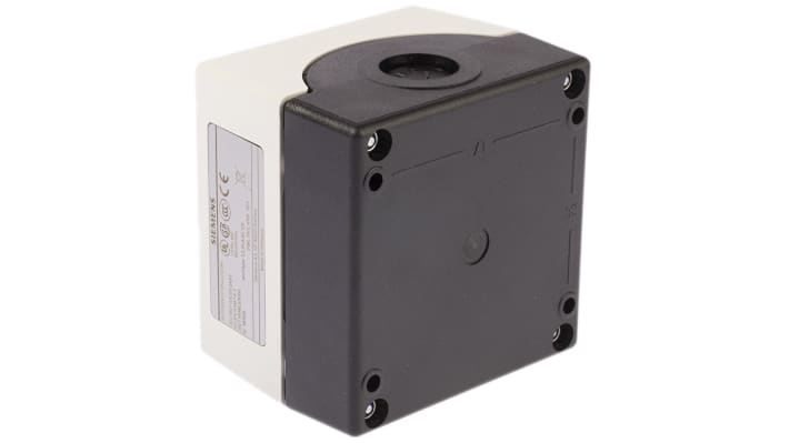 Scatola pulsante Siemens 3SU1801-0AC00-2AB1, grado di protezione IP66/IP67/IP69, pulsante rosso, dimensioni 85x75x85mm.
