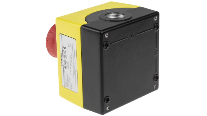 Pulsante di arresto di emergenza Siemens, montaggio a pannello, corpo rosso, diametro 22 mm, grado di protezione IP66/IP67/IP69.