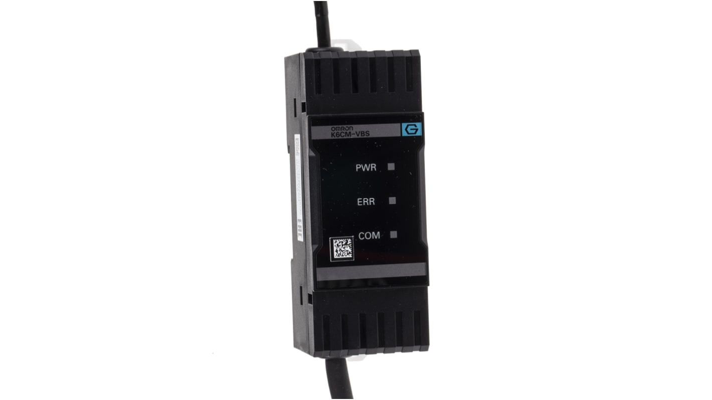 Unità di controllo motore Omron K6CM-VBS1, montaggio su telaio, monitoraggio vibrazioni e temperatura via Ethernet/IP.