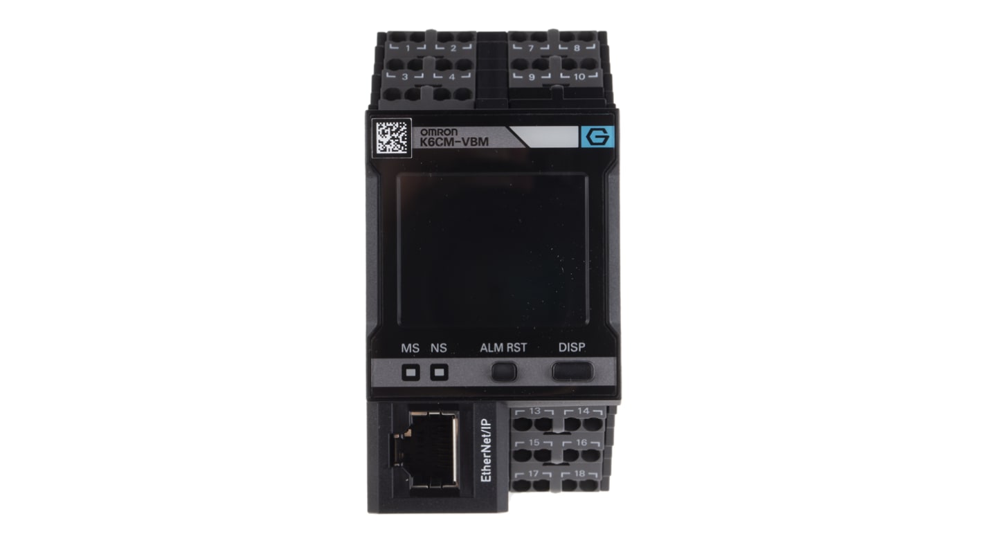 Omron K6CM-VBMD-EIP, dispositivo di monitoraggio motori, 24 V, 600 A, dimensioni 91.9x45x90 mm, autodiagnosi e monitoraggio condizioni.