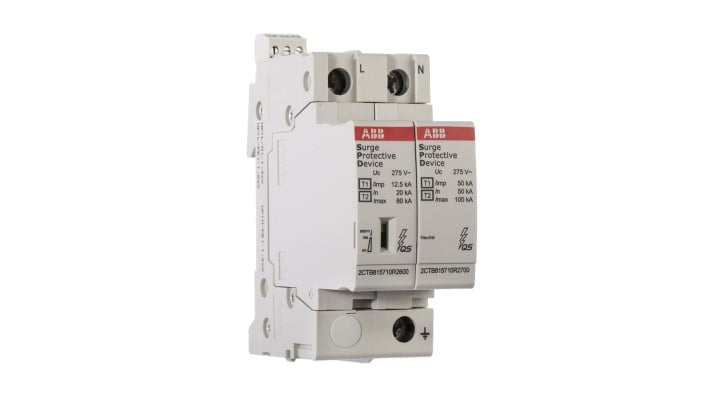 Modulo I/O ABB 2CTB815710R0100, unità soppressore di sovratensioni, montaggio su guida DIN, protezione fino a 160 A.