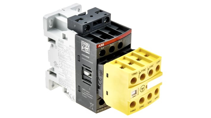 Contattore ABB Jokab 1SBL177082R1322 AFS16-30-22-13, 3 poli, 3 NO, corrente 30 A, montaggio su guida DIN, dimensioni 45x110.5x80 mm.