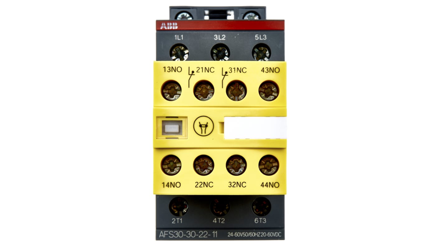 Contattore ABB Jokab 1SBL277082R1122 AFS 3 poli, 3 NO, tensione 24-60 V CA, corrente 50 A, dimensioni 119.5x45x80 mm.