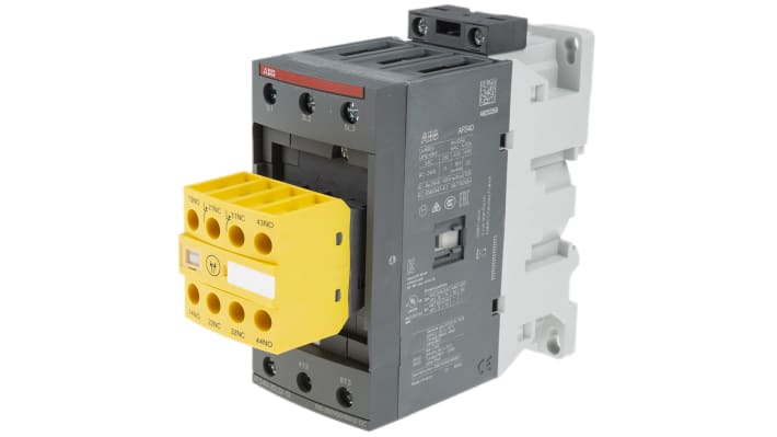 Contattore ABB Jokab AFS 1SBL347082R1322, 3 poli, 3 NO, 70 A, 600 V, dimensioni 55x144x119.5 mm, per tensione 100-250 V.