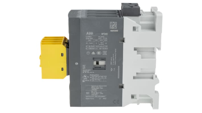 Contattore ABB Jokab AFS 1SBL347082R1322, 3 poli, 3 NO, 70 A, 600 V, dimensioni 55x144x119.5 mm, per tensione 100-250 V.
