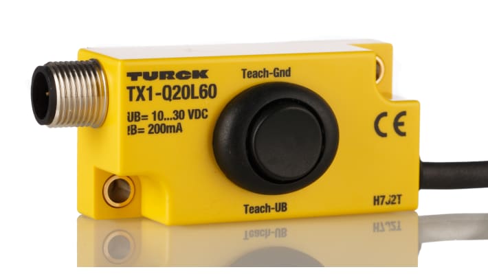 Adattatore di apprendimento Turck TX1-Q20L60 per sensori di posizione, con connettore M12, montaggio filettato, dimensioni 20 x 60 mm.