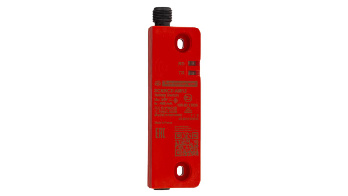 Interruttore di sicurezza RFID Telemecanique Sensors XCSRC31AM12, 24V cc, M12 per automazione industriale. Alta durata, protezione IP66, riparazione abilitata.