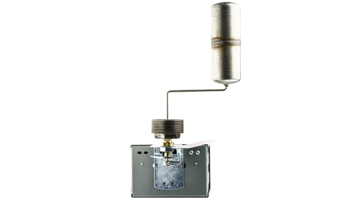 Interruttore a galleggiante Telemecanique Sensors 9038CG36, corpo in acciaio verniciato, montaggio da avvitare, uscita 4 NC DPST.