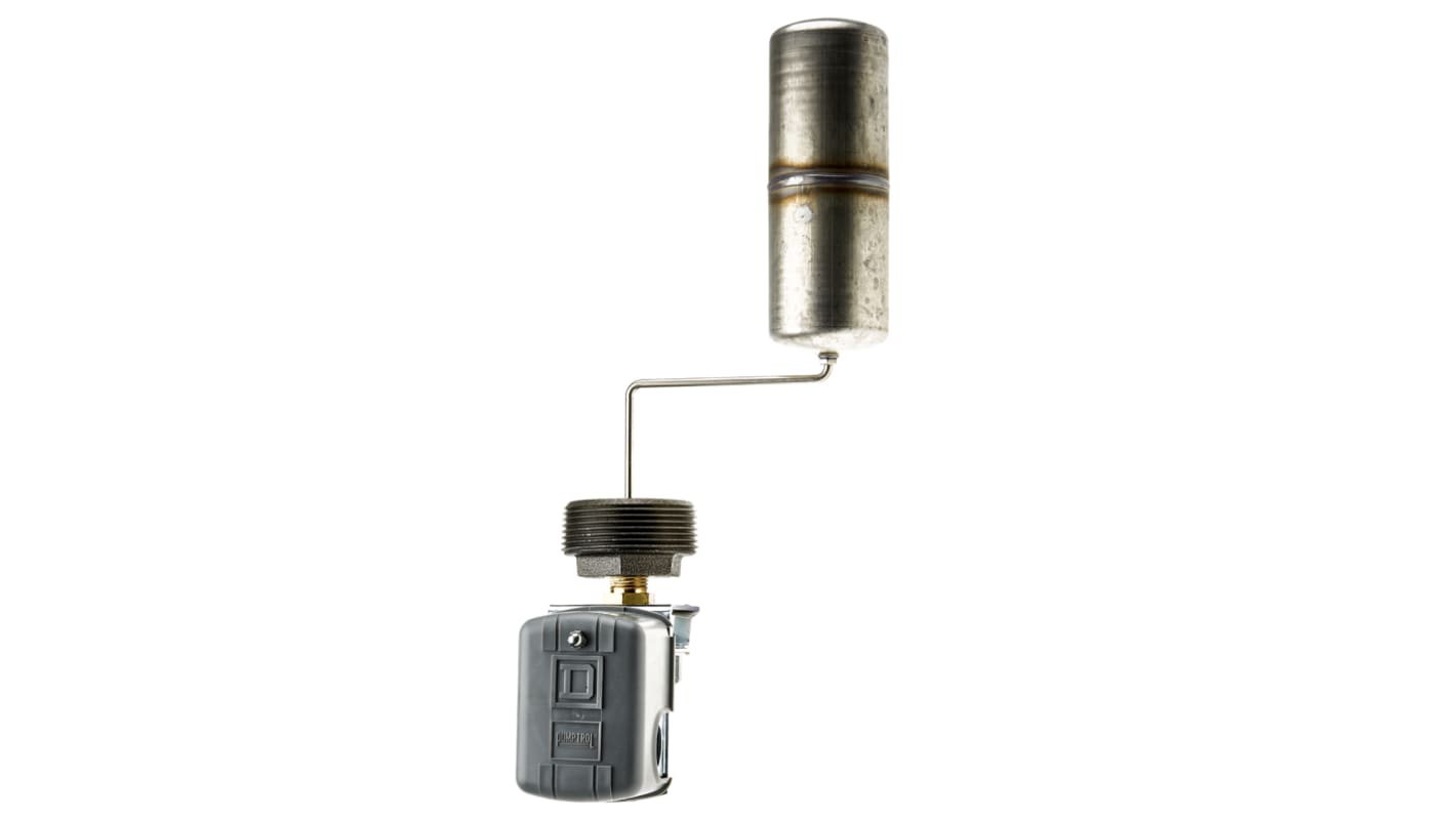 Interruttore a galleggiante Telemecanique Sensors 9037HG37 in polipropilene, montaggio a vite, 2 contatti NC, tensione max 230 V.