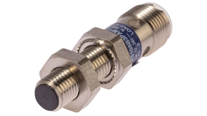 Sensore induttivo Telemecanique XS108B3PAM12 - M8 x 1 - 2,5 mm - 12-24 V cc - Rilevamento oggetti metallici fino a 60 mm. Per ambienti industriali.