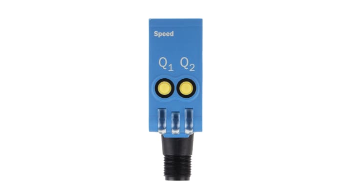 Sensore fotoelettrico rettangolare Sick WTT12LC-B2533, rilevamento da 50 mm a 2500 mm, con uscita NPN/PNP e connettore M12.