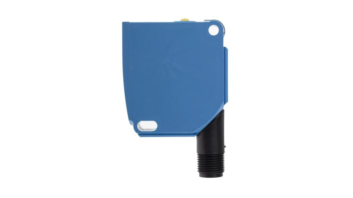 Sensore fotoelettrico rettangolare Sick WTT12LC-B2543, rilevamento da 50 mm a 1800 mm, uscita NPN/PNP, grado di protezione IP67.