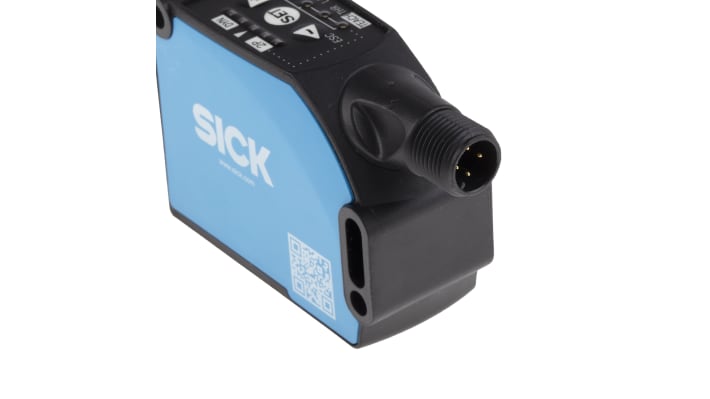 Sensore di contrasto LED Sick KTS-MB81141142ZZZZ, rilevamento fino a 13 mm, uscita Push-pull, montaggio a pannello.