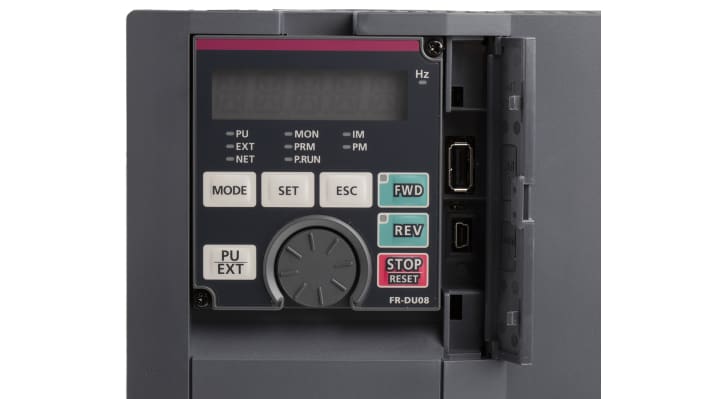 Inverter Mitsubishi Electric FR-F840-00250-E2-60, 11 kW, 3 fasi, montaggio a parete, dimensioni 260x220x170 mm.
