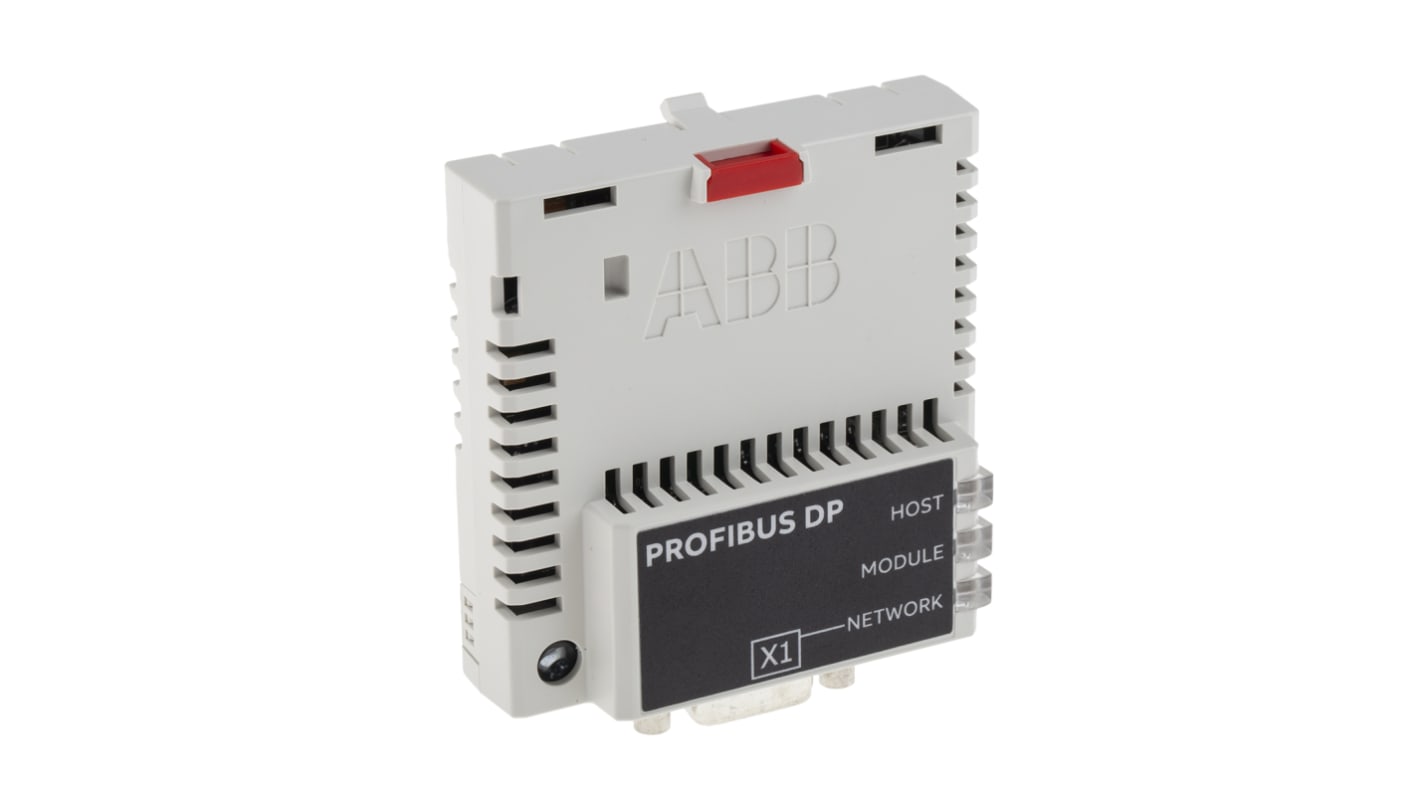 ABB FPBA-01, adattatore Profibus DP per comunicazione con inverter, montaggio a pannello, dimensioni 165x45x110 mm.