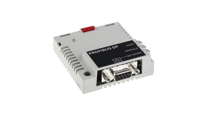 ABB FPBA-01, adattatore Profibus DP per comunicazione con inverter, montaggio a pannello, dimensioni 165x45x110 mm.