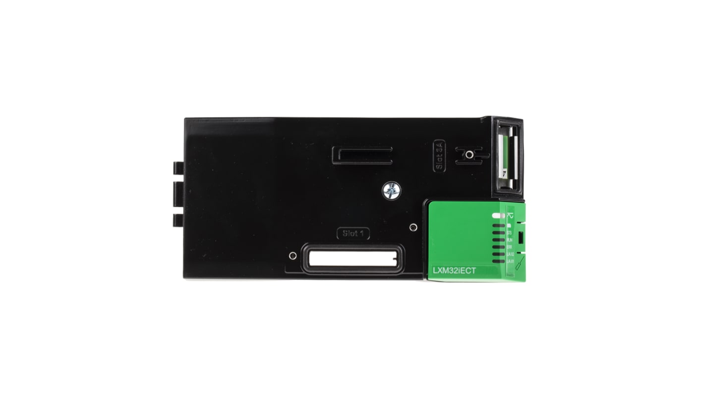 Servocomando Schneider Electric LXM32IECT, 3 fasi, 480 V, 7,2 A, interfaccia Modbus, dimensioni 48x237x270 mm.
