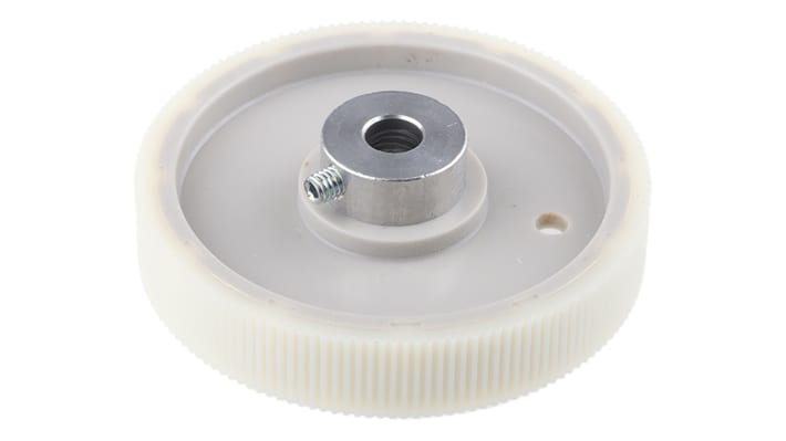Ruota per encoder Baumer MR291.07D, circonferenza 20 cm, foro 7 mm, materiale plastico, include staffa di montaggio.