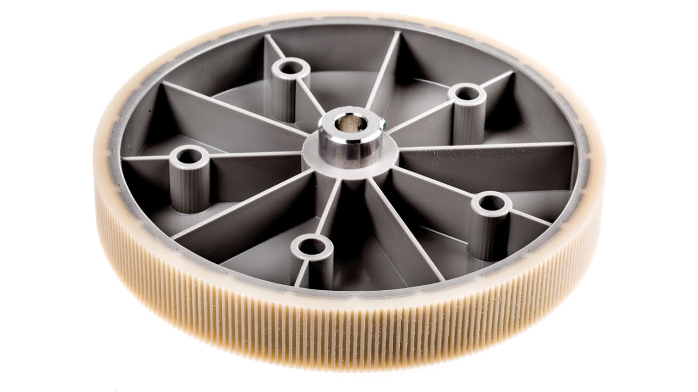 Ruota per encoder Baumer MR592.10D, rivestimento metallico o sintetico, foro 10 mm, montaggio con staffa Z 119.017.