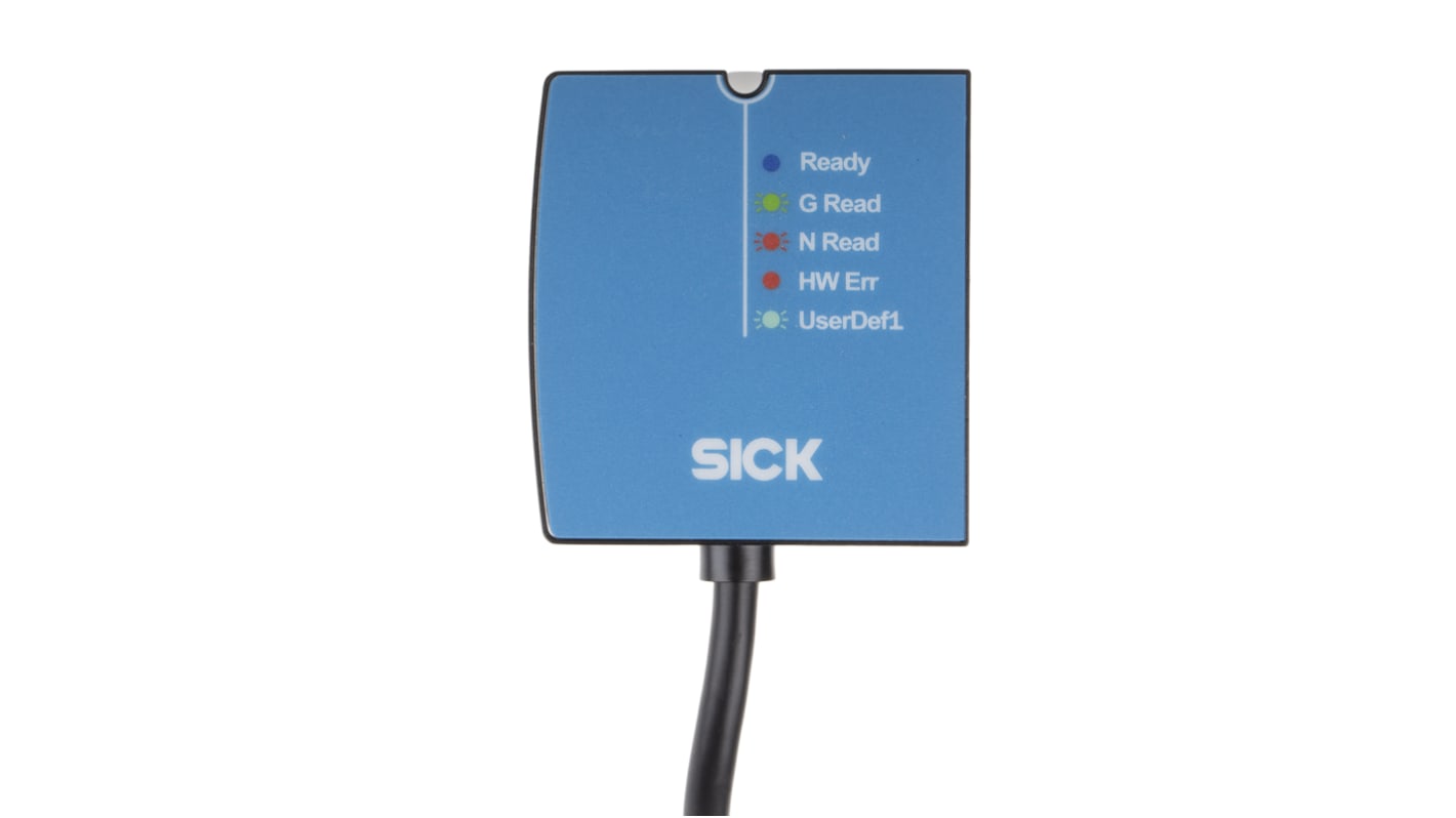 Lettore codici a barre Sick CLV601-1D200, alimentazione 5 V, distanza di lettura 31 mm, dimensioni 55 x 52 x 20 mm.