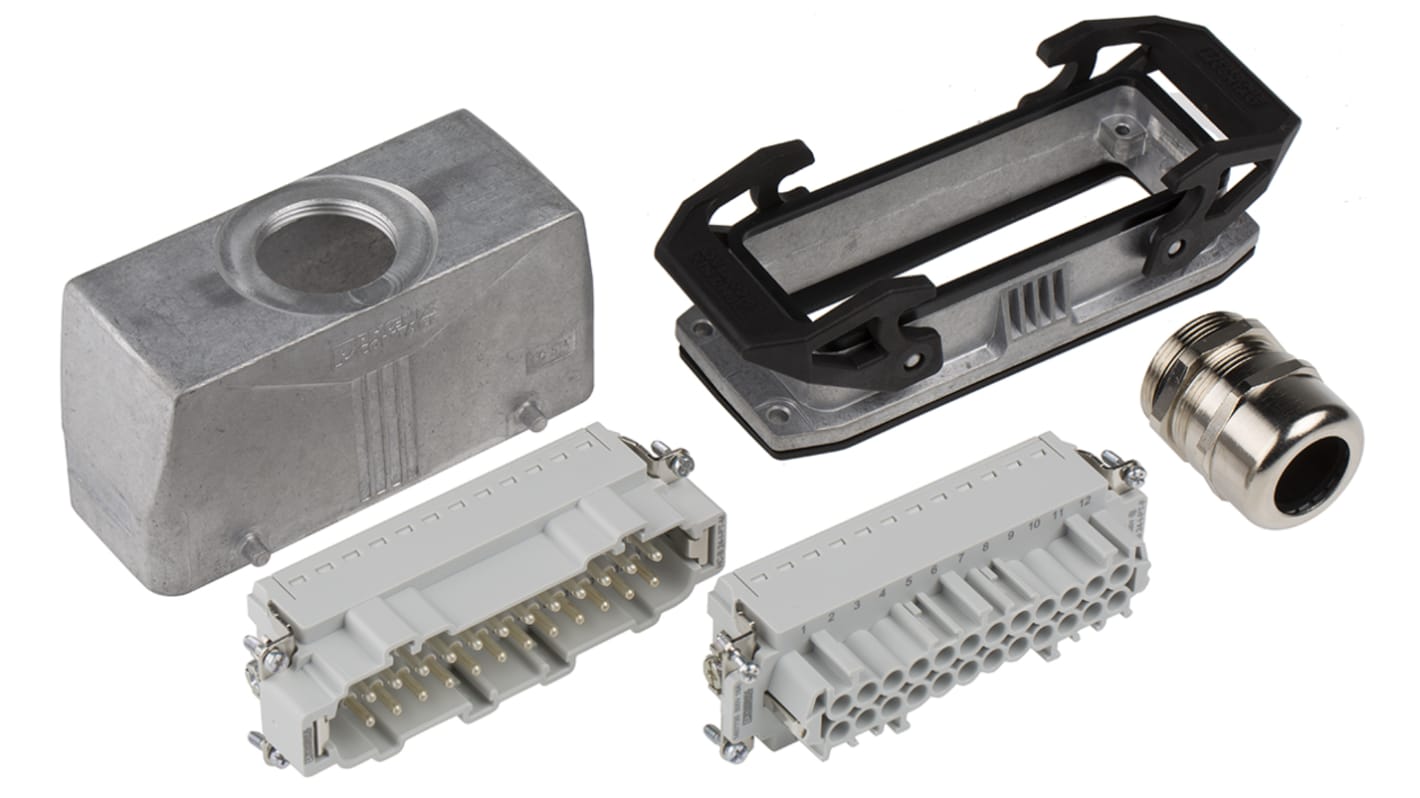 Kit connettore alimentazione Phoenix Contact 1416352, femmina e maschio, 24 posizioni, 16A, 500 V, M32 x 1.5, resistente all'acqua salata.