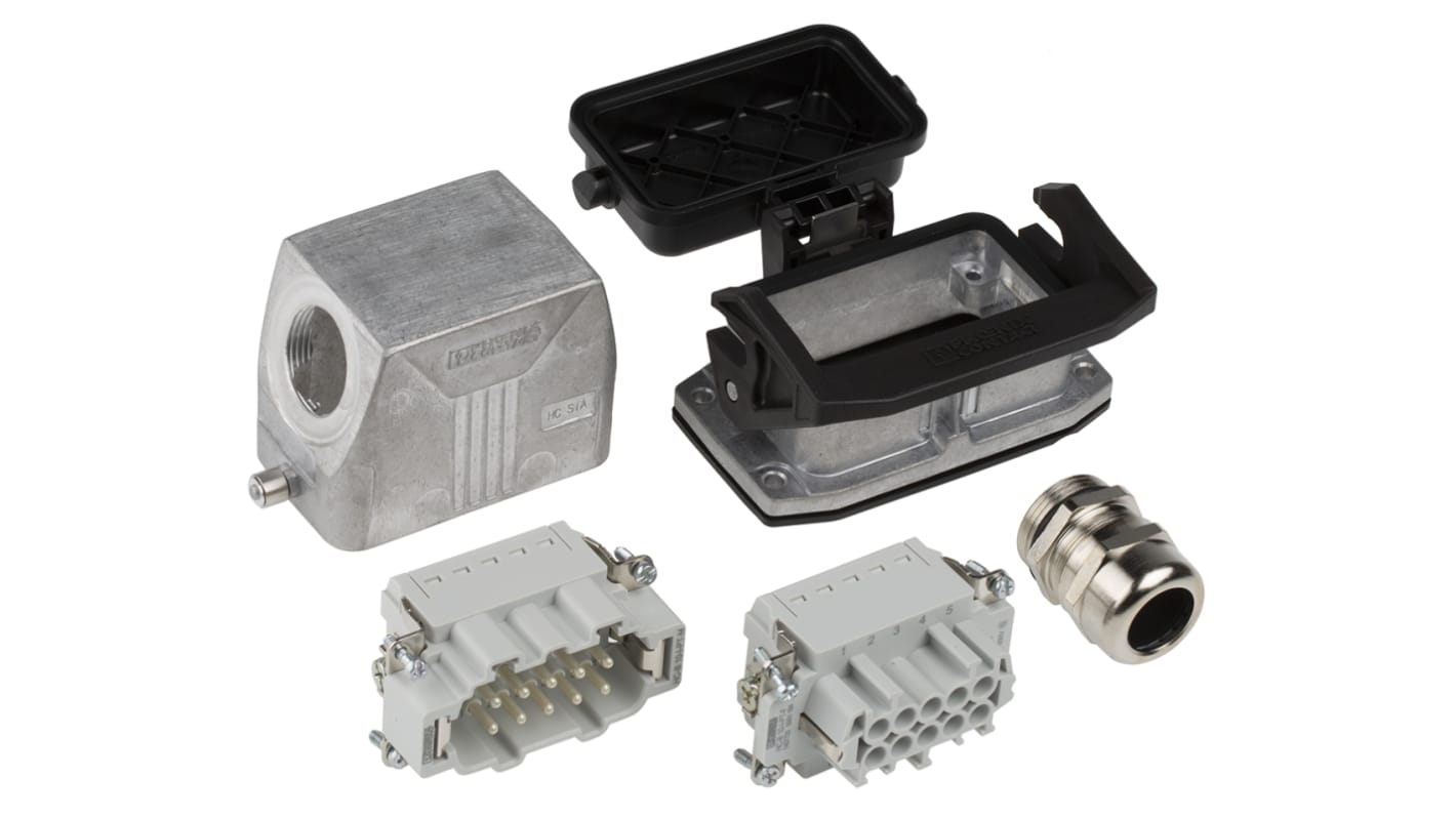 Kit connettore alimentazione Phoenix Contact 1416354, 10 posizioni, 16A, 500 V, con innesto laterale, M25 x 1.5.