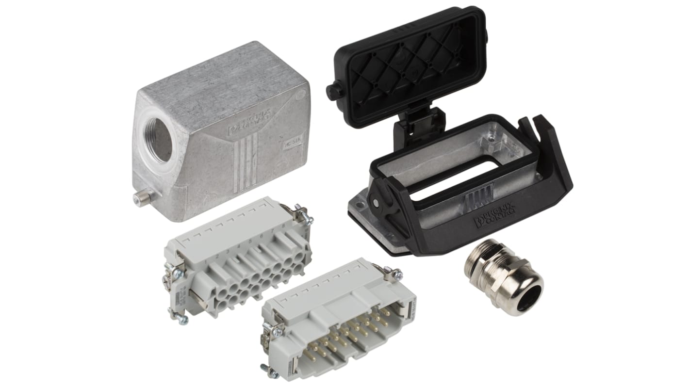 Phoenix Contact, kit di connettori alimentazione 16 pin, femmina e maschio, montaggio a vite, IP66/IP67, 16A, 500V.