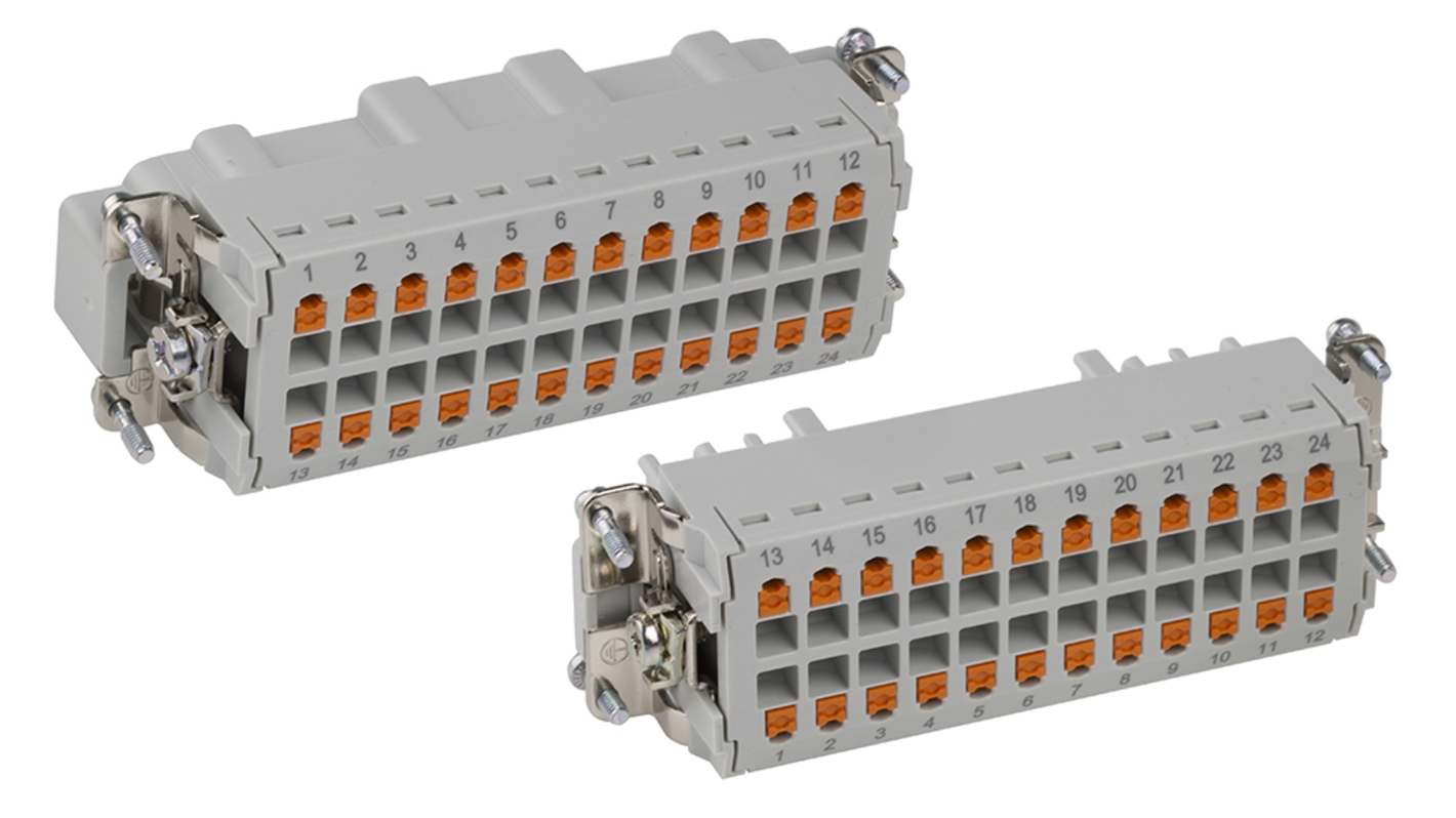 Kit connettore alimentazione Phoenix Contact 1416358, 24 pin, 16A, 500 V, con innesto laterale, in alluminio resistente.