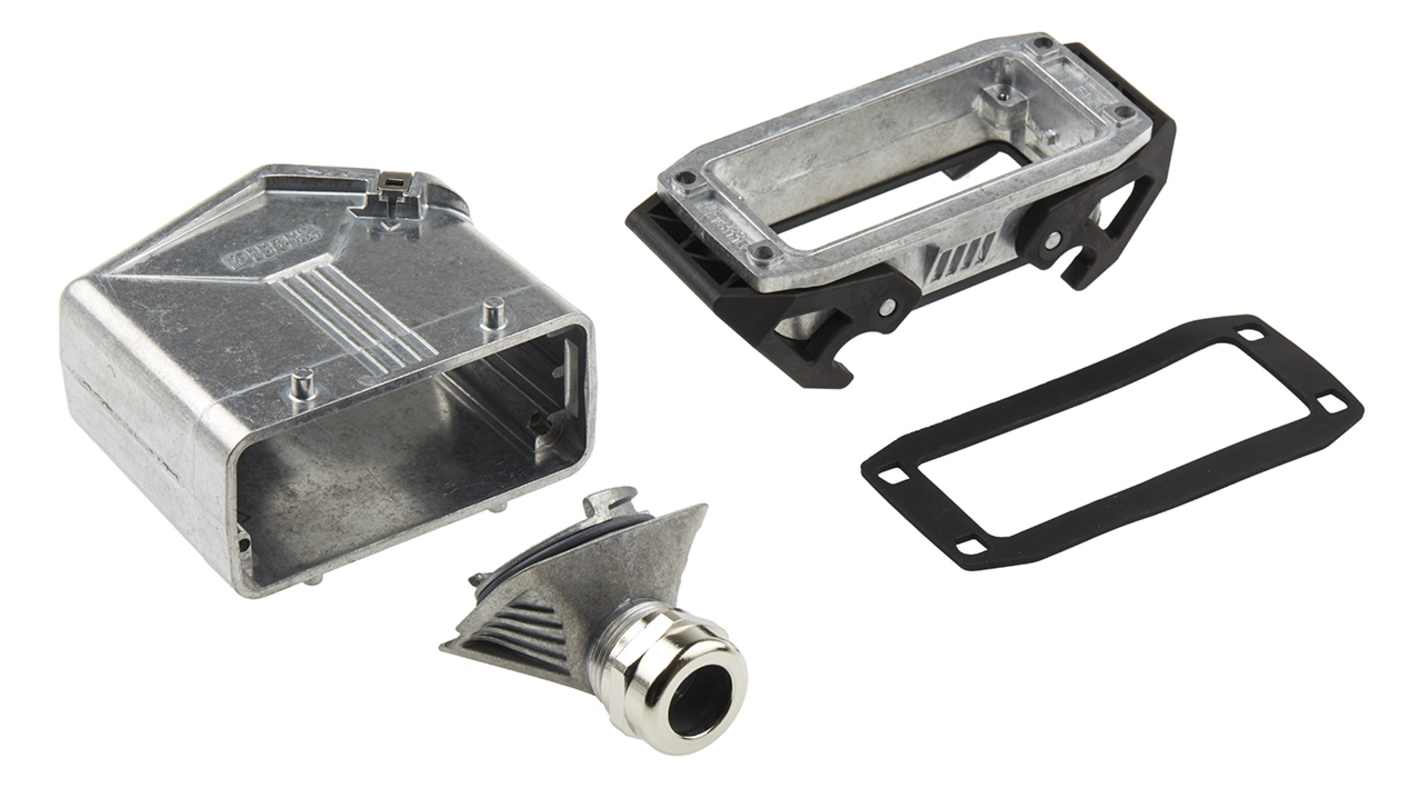 Kit connettore alimentazione Phoenix Contact 1411489, femmina e maschio, 16 pin, 16A, 500 V, montaggio a pannello, orientamento laterale.