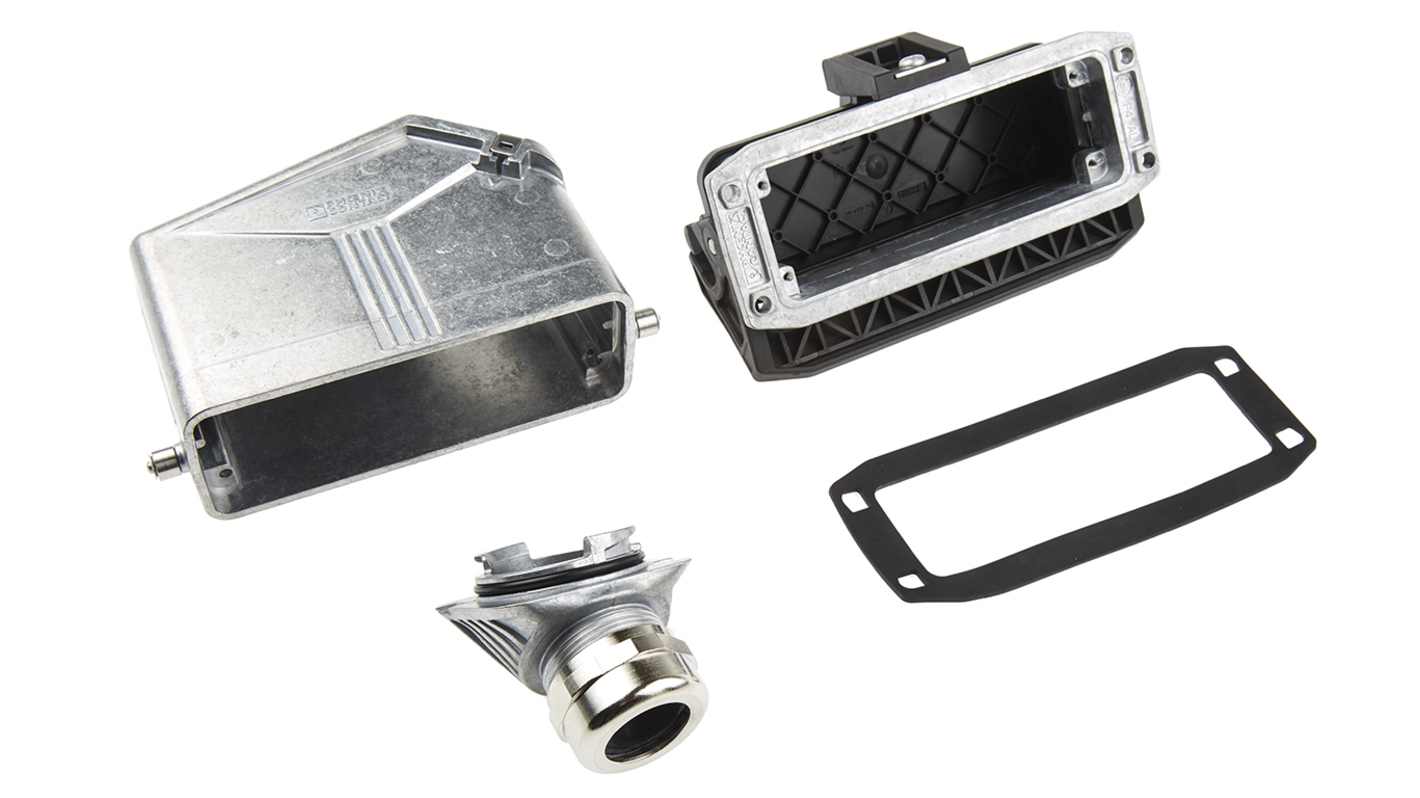 Kit connettore alimentazione Phoenix Contact 1411493, 24 pin, 16A, 500 V, montaggio a pannello, corpo in metallo, orientamento laterale.