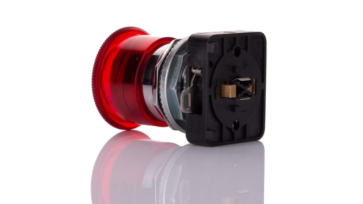 Pulsante di arresto di emergenza Allen Bradley 800TTFXTS00R, montaggio a pannello, testa a fungo rossa, illuminato a LED.