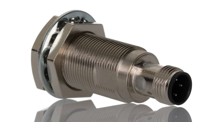Omron E2E-X8B1T18-M1, sensore di prossimità cilindrico PNP M18, rilevamento 8 mm, alimentazione 10-30 V CC, IP67.