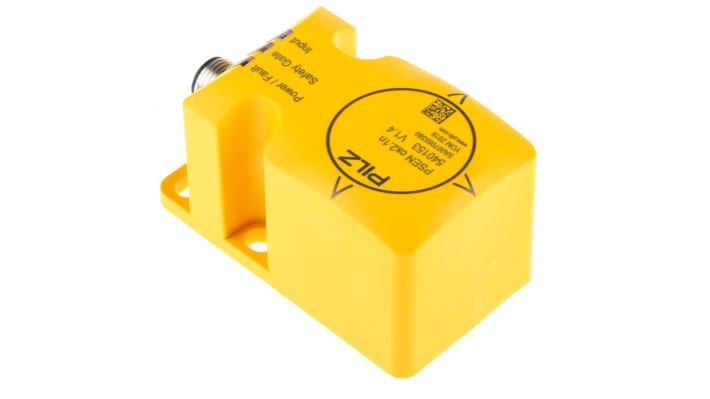 Interruttore di sicurezza M12 Pilz 540103, senza contatto, 24V cc, categoria di sicurezza 4, grado di protezione IP67.
