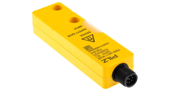 Interruttore di sicurezza senza contatto M12 Pilz 542111, tecnologia transponder, protezione IP66/IP67, dimensioni 26.4mm x 101.6mm x 19mm.