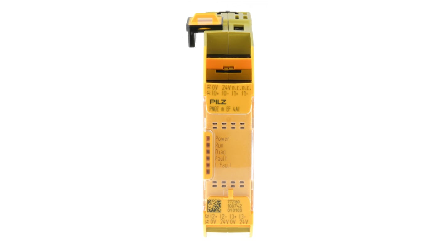 Controller di sicurezza Pilz 772160, 4 ingressi, alimentazione 24 V c.c., categoria 4, dimensioni 98 x 22,5 x 120 mm.
