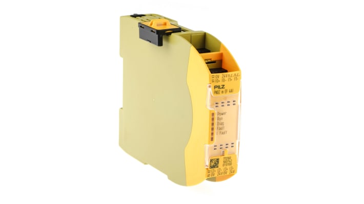 Controller di sicurezza Pilz 772160, 4 ingressi, alimentazione 24 V c.c., categoria 4, dimensioni 98 x 22,5 x 120 mm.