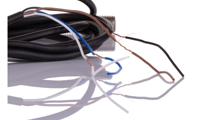 Sensore di prossimità cilindrico PNP Telemecanique Sensors XS1M08PC410, induttivo, IP67, 1,5 mm di rilevamento, montaggio a filo.