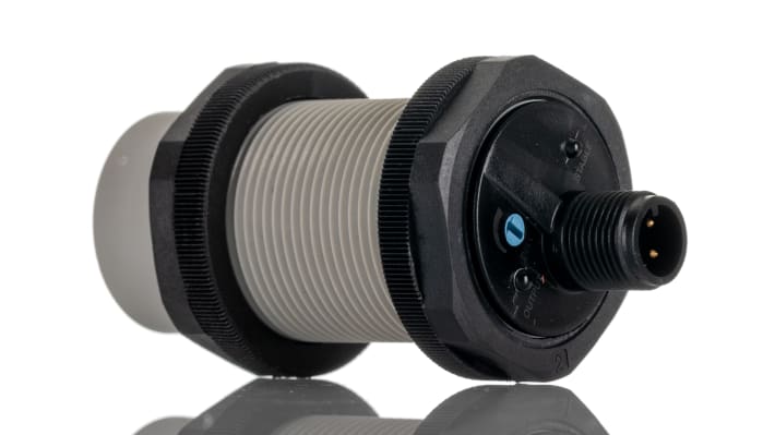 Sensore di prossimità cilindrico PNP Carlo Gavazzi CA30CAN25PAM1, distanza di rilevamento 25 mm, grado di protezione IP67/IP69K.