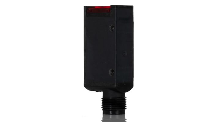 Omron E3S-AD17, sensore fotoelettrico rettangolare a diffusione, rilevamento 700 mm, uscita NPN, con connettore M12.