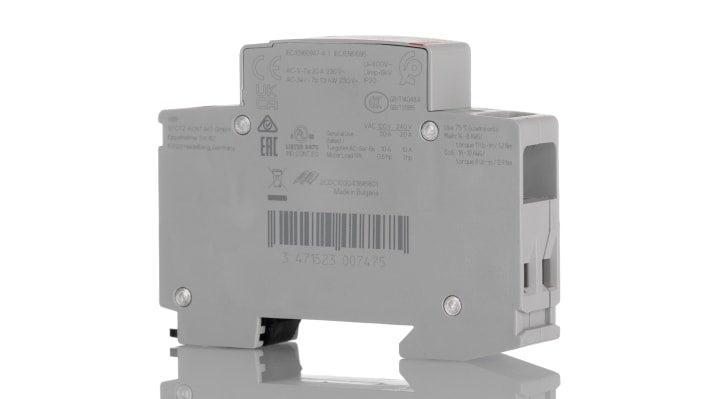 Contattore ABB 1SBE121111R0520, serie ESB, 2 poli, 20 A, bobina 240 V c.a., dimensioni 18x65x85 mm, per uso industriale.