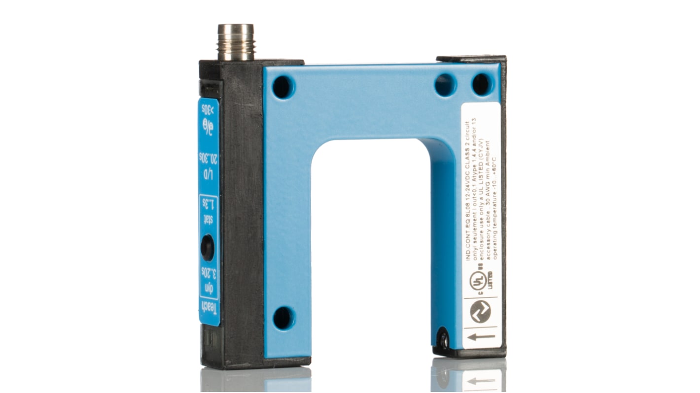 Sensore fotoelettrico Sick WF30-40B41CA00, rilevamento luce/buio, uscita PNP/NPN, grado di protezione IP65, custodia metallica.