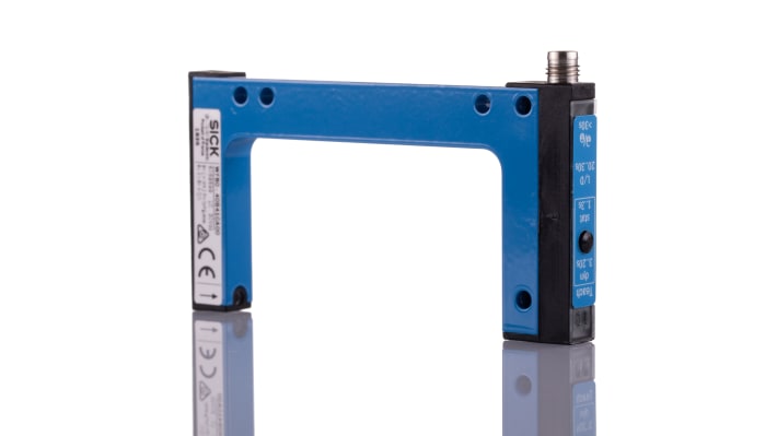 Sensore fotoelettrico Sick WF80-40B41CA00, rilevamento luce/buio, 80 mm, custodia metallica, IP65, interfaccia IO-Link.