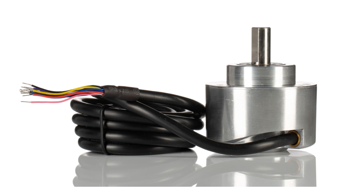 Encoder incrementale Sick DBS60E-S4FK01000, 1000 impulsi/giro, montaggio ad albero pieno, diametro 58 mm, IP65, -30 a +100 gradi.