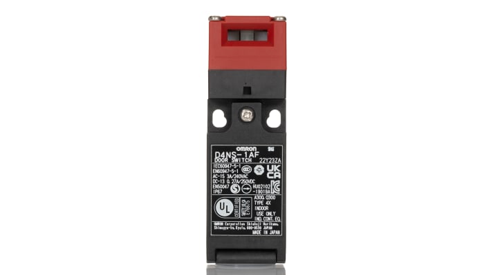 Interruttore di interblocco di sicurezza a chiave Omron D4NS-1AF, 1NC/1NO, IP67, dimensioni 96 x 31 x 30 mm, tensione max 240V CA.