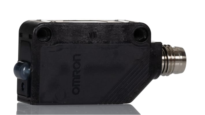 Sensore fotoelettrico rettangolare Omron E3Z-T86A-L, rilevamento fino a 10 m, uscita PNP, grado di protezione IP67.